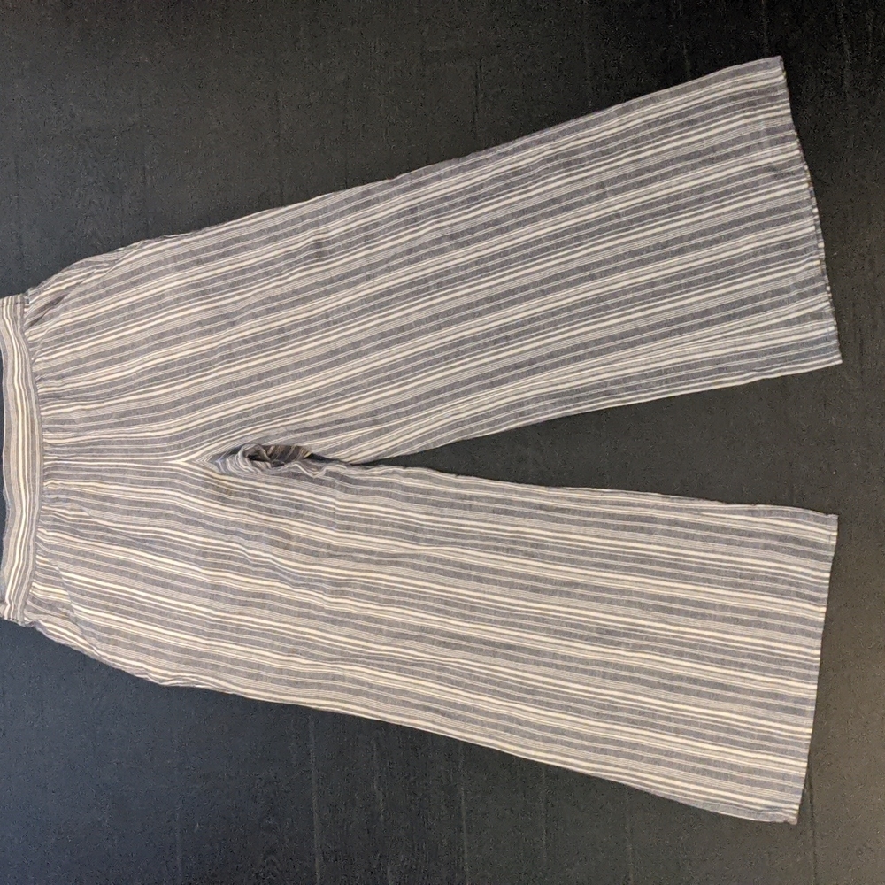 Grey Stripe Wide Leg Pant Express Large